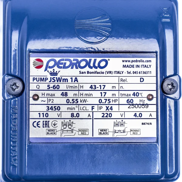 Bomba de agua Pedrollo JSWm 1A centrífuga monofásica autocebante