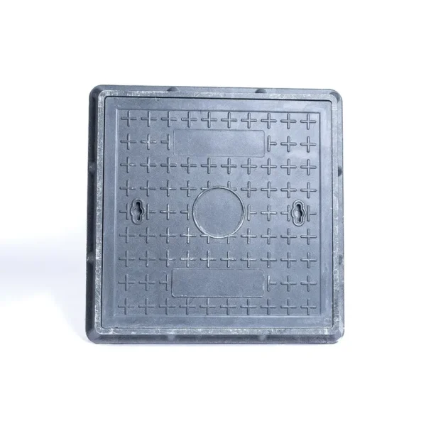 Tapa de registro compuesta reforzada 50×50" (127×127 cm) cuadrada FRP D400 industrial