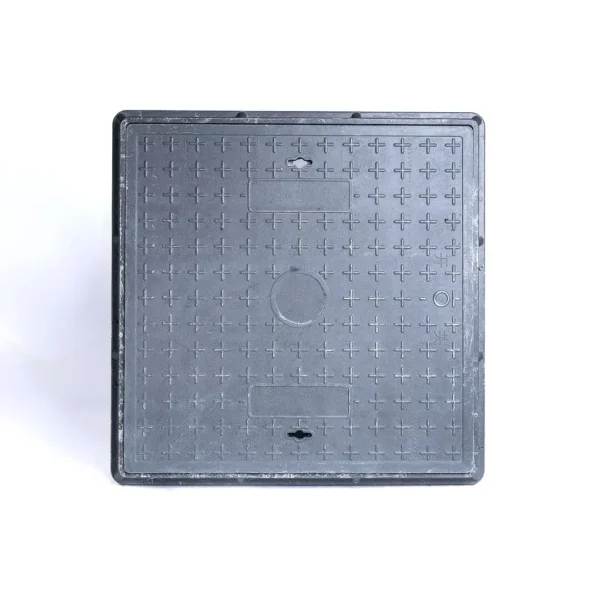 Tapa de registro compuesta reforzada 70×70" (178×178 cm) cuadrada FRP D400 industrial